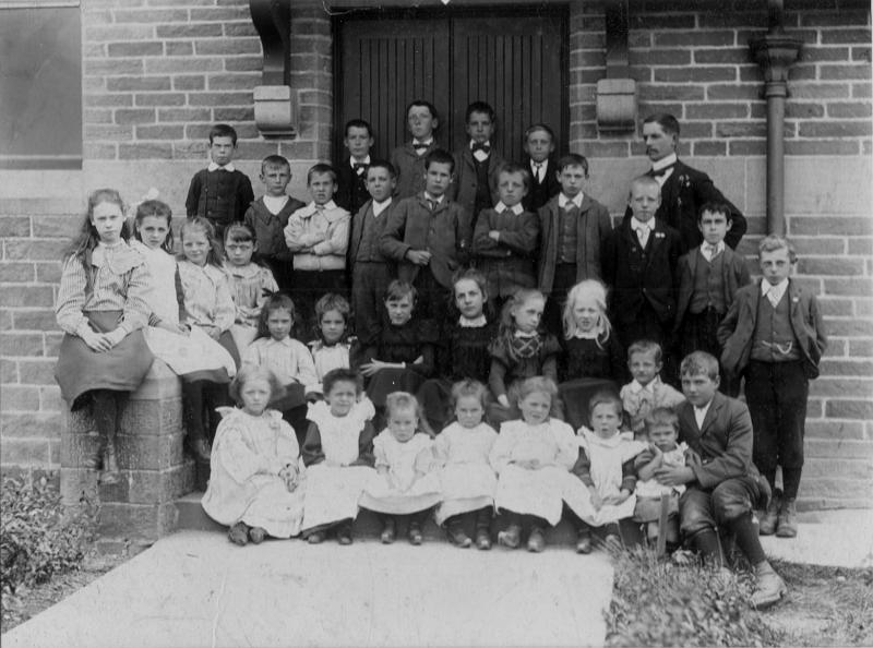 Long Preston School Group 3.jpg - Long Preston School Group.   ( Date not known - Can anyone date this and name any of the pupils or teacher? ) 